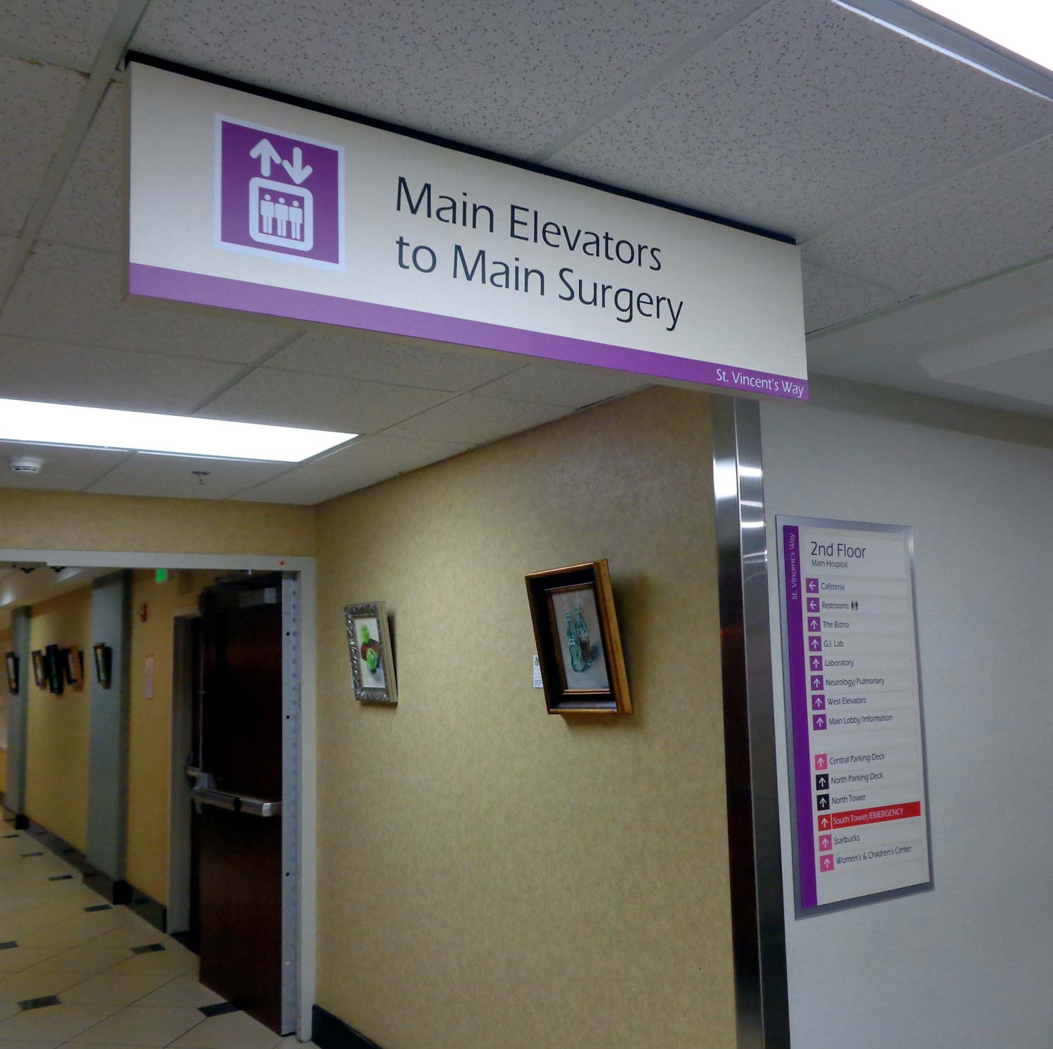 Healthcare Digital Signage, Hospital Signage Innerface Signs St. Vincent
